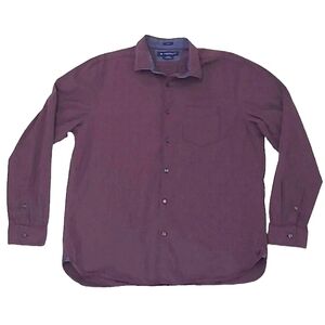 American Eagle Pinstriped Button Down Dress Shirt Top Chest Pocket Collared Top